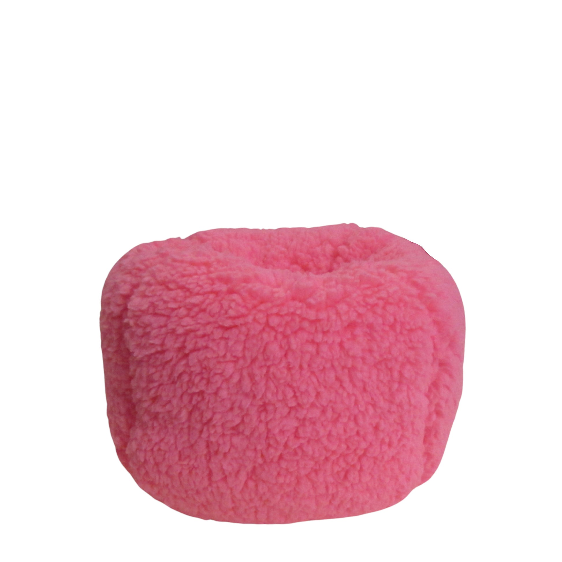 Neon Pink Faux Fur Sherpa Doll Bean Bag Chair for 18-inch dolls