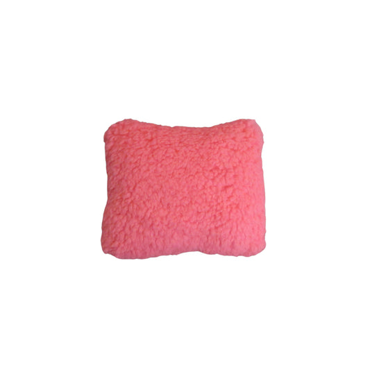 Neon Pink Faux Fur Sherpa Doll Pillow for 18-inch dolls