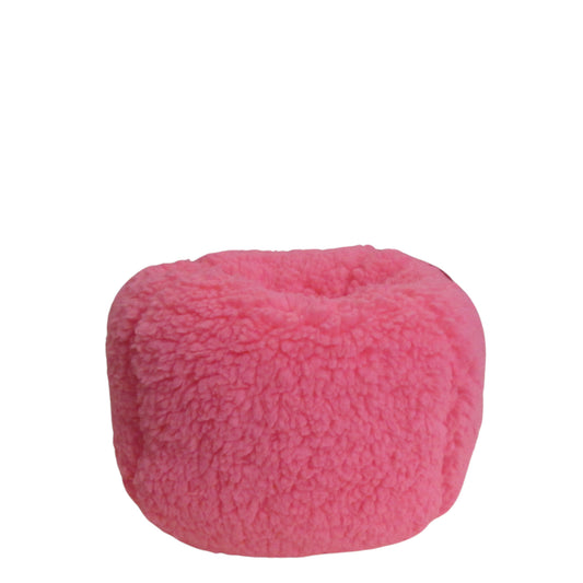 Neon PInk Faux Fur Sherpa Doll Bean Bag Chair for 18-inch dolls