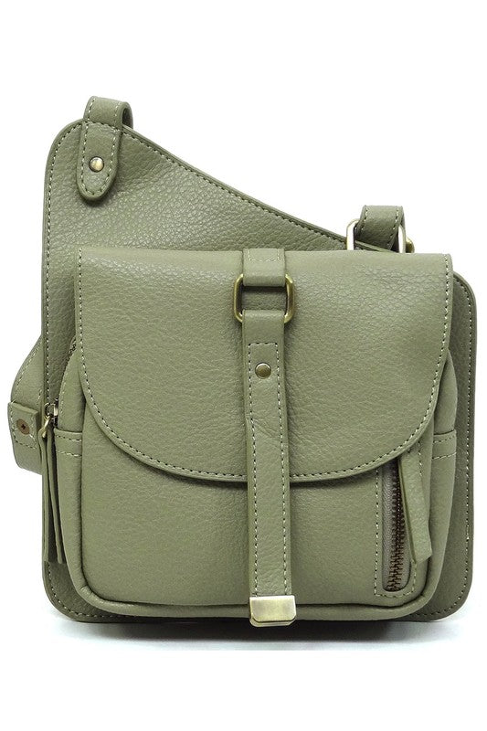 Olive Fashion Flat Crossbody Bag Side view