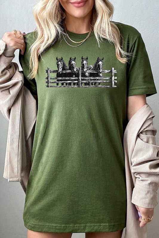 Olive Horse Western Graphic Tee