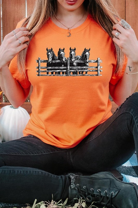 Orange Horse Western Graphic Tee