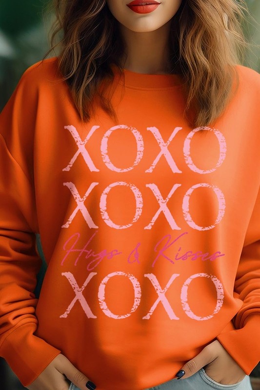 Orange XOXO Graphic Sweatshirt