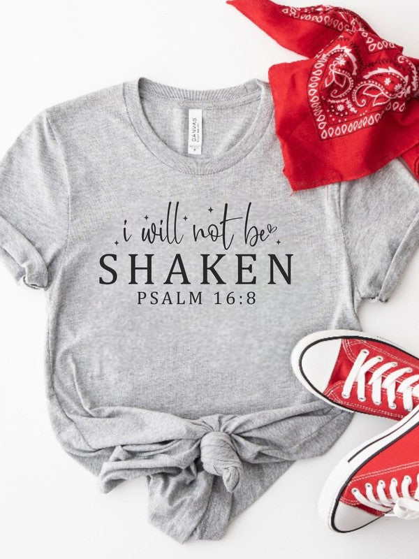 Oxford Grey I Will Not Be Shaken Psalm 16 8 Graphic Tee