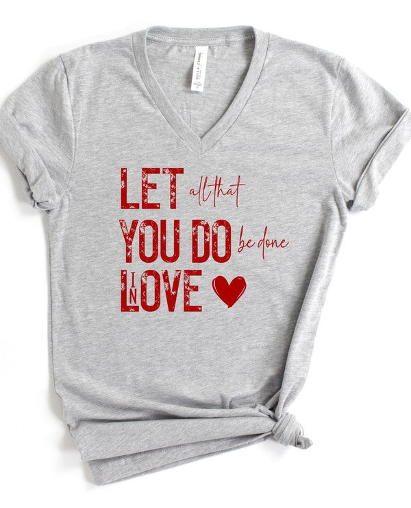 Oxford Grey Let All That You Do Be Done in Love Graphic Tee Plus