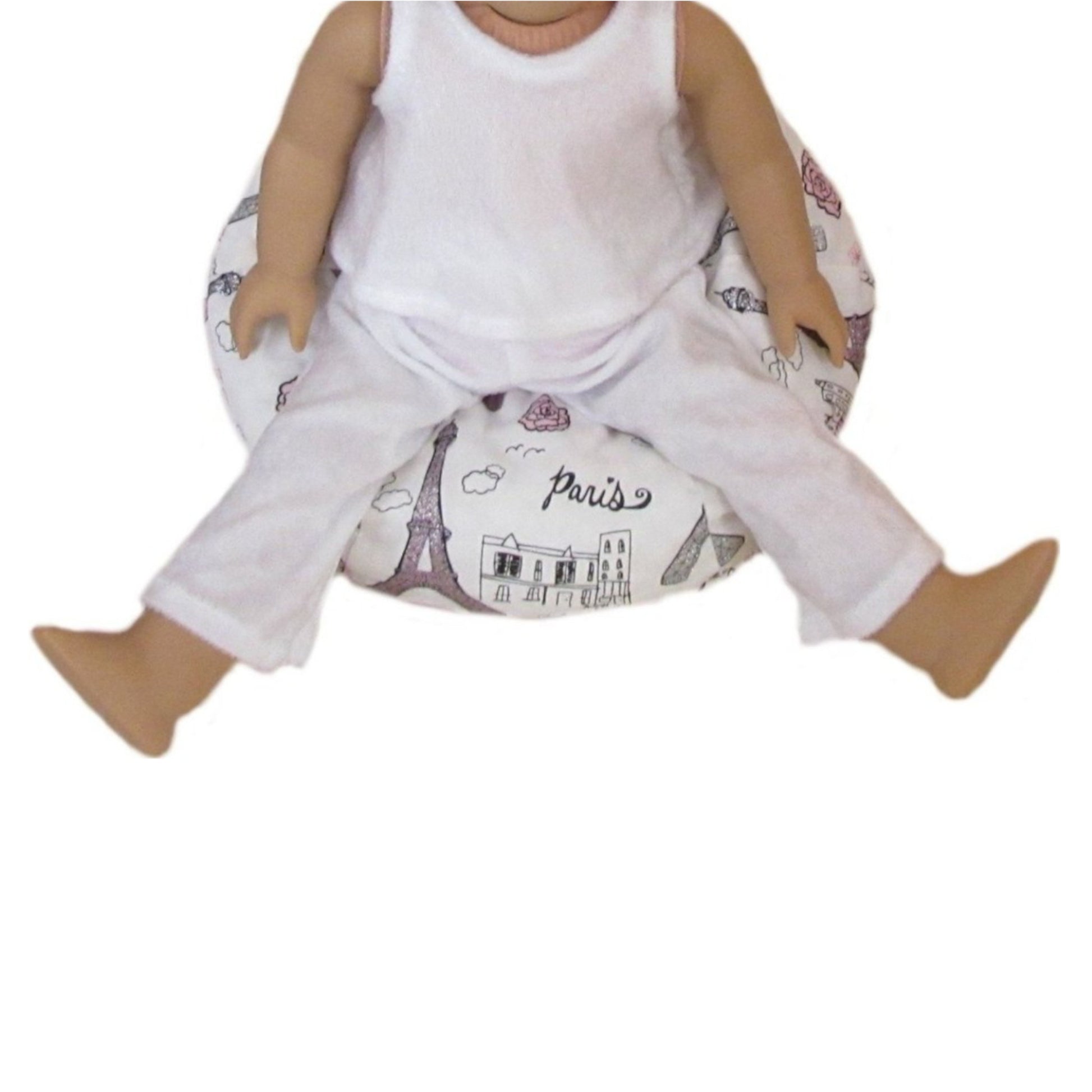 Paris Doll Bean Bag Chair for 18-inch dolls with doll