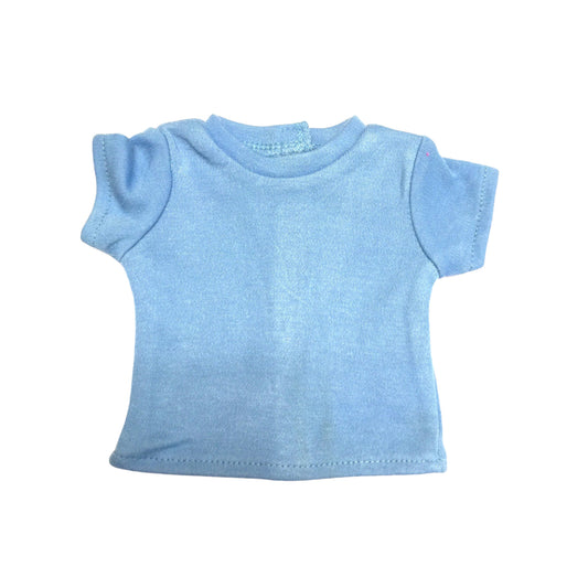 Pastel Blue T-Shirt for 18-inch dolls Flat