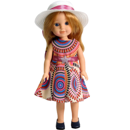 Pattern Dress with Hat for 14 1/2-inch dolls with doll