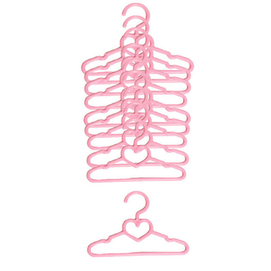 Pink 10-pack Heart Hangers for 14 1/2-inch dolls