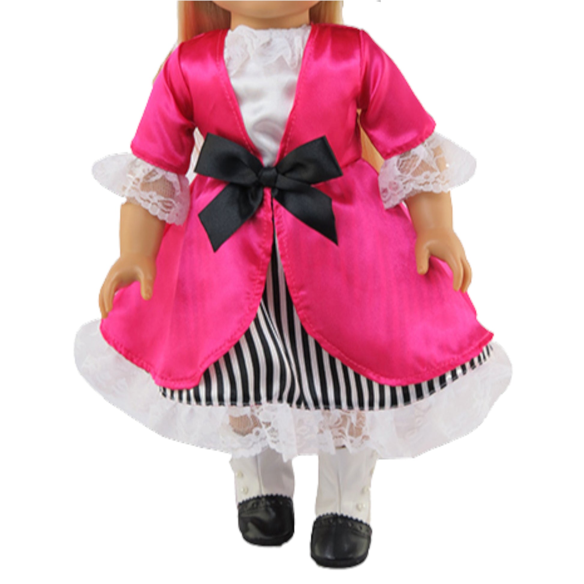 Pink Buccaneer Dress with Hat for 18-nch dolls with doll