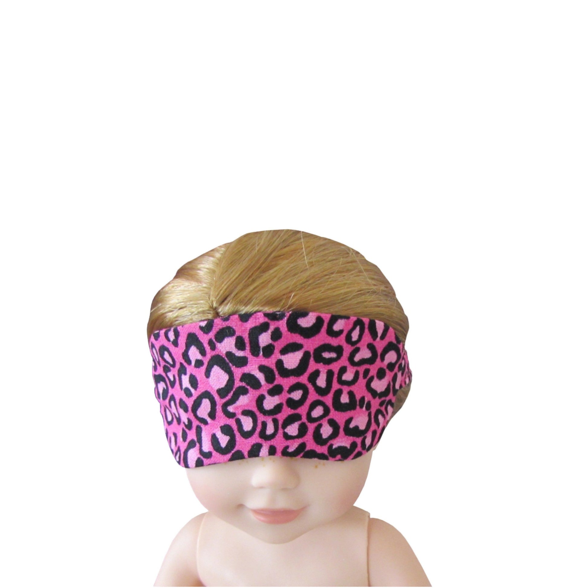 Pink Cheetah Doll Sleep Mask for 14 1/2-inch dolls with doll