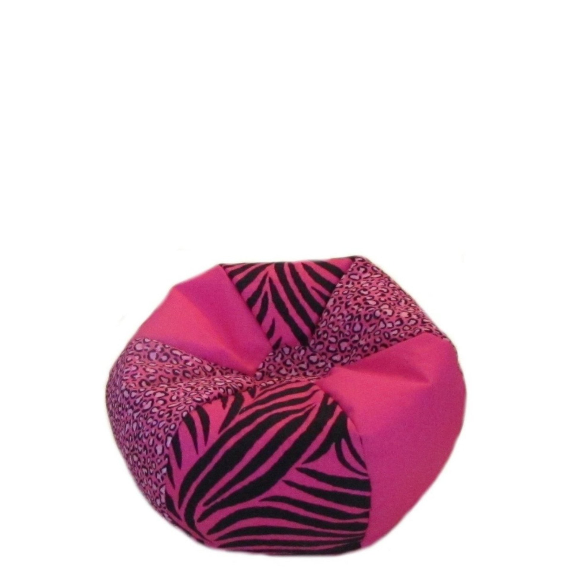 Pink Cheetah Zebra Doll Bean Bag Chair for 18-inch dolls without doll