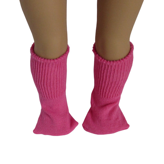 Pink Cotton Socks for 18-inch dolls with Doll