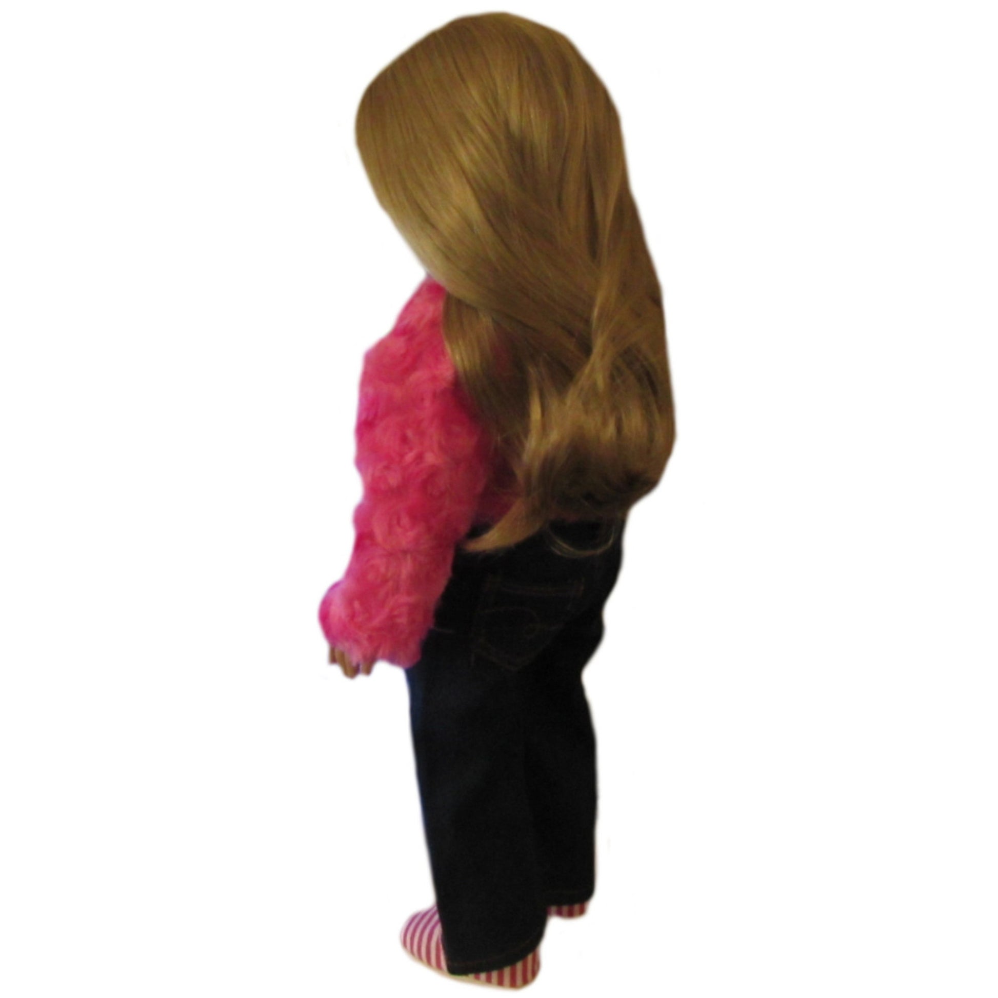 Pink Doll Jacket and Jeans Outfit for 18-inch dolls with doll Back view