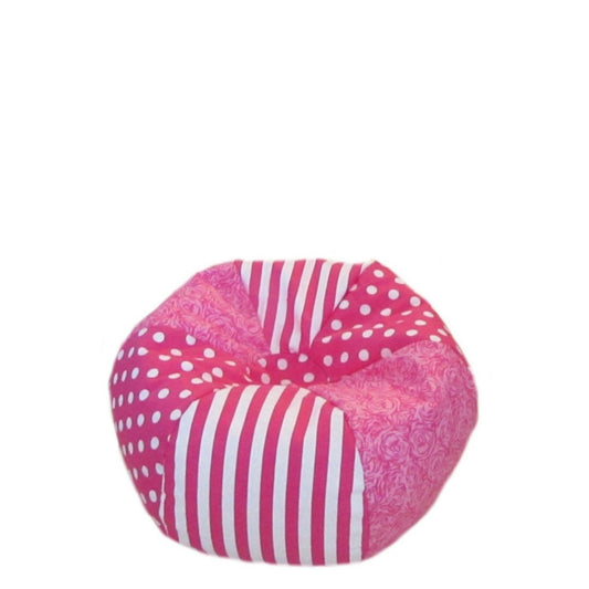 Pink Dots Stripes Floral Doll Bean Bag Chair for 18-inch dolls without doll