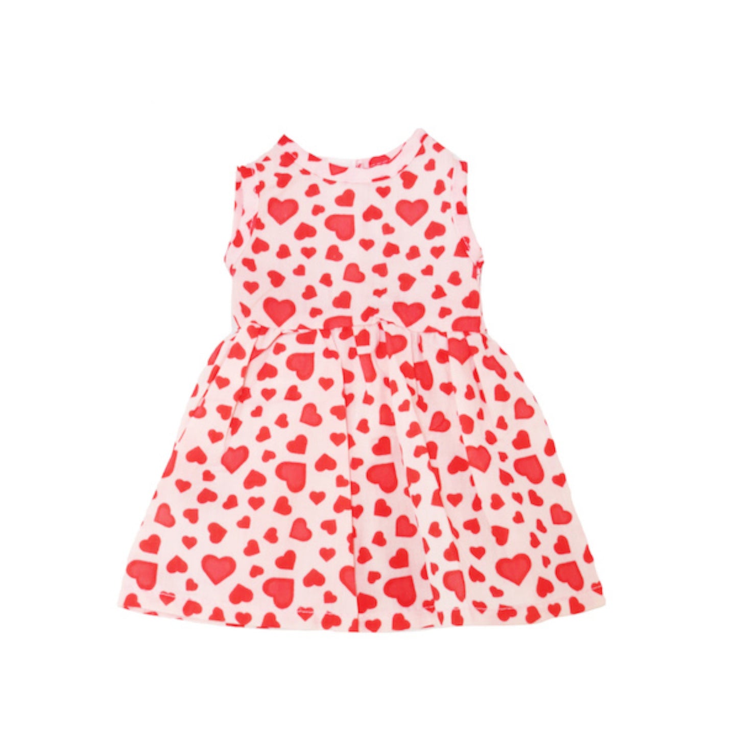 Pink Heart Dress for 18-inch dolls Flat