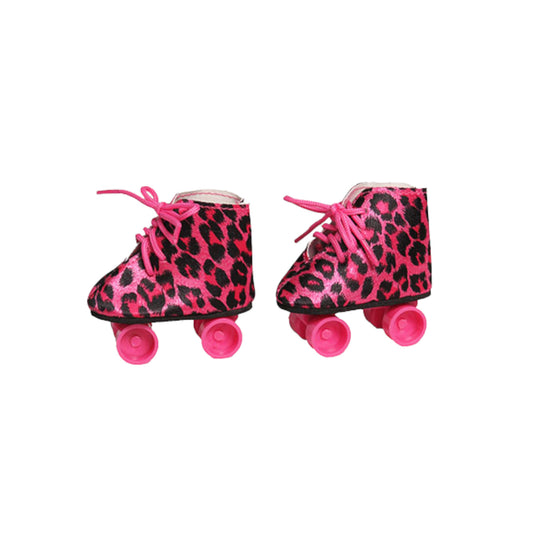 Pink Leopard Roller Skates for 14 1/2-inch dolls Side view