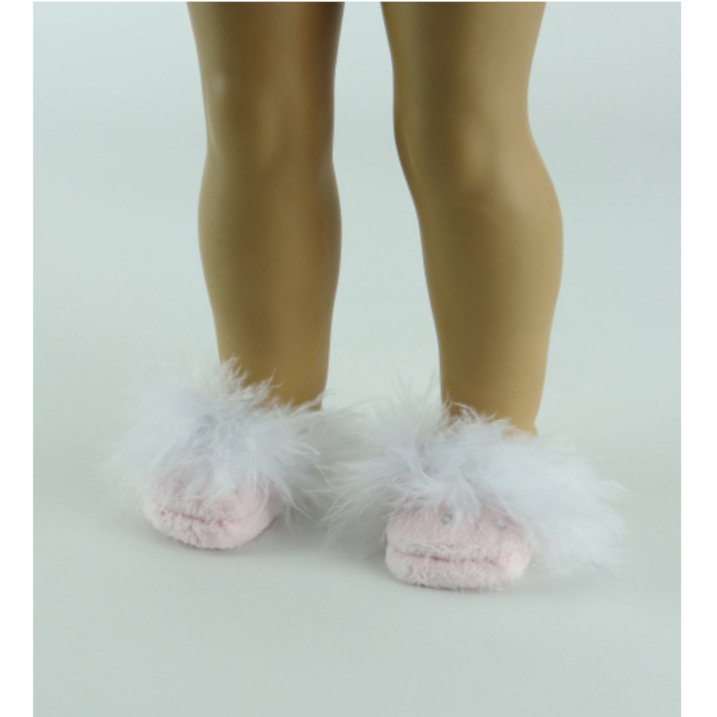 Pink Rhinestone Slippers for 18-inch dolls with doll