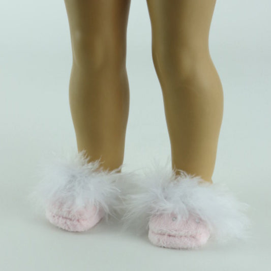 Pink Rhinestone Slippers for 18-inch dolls with doll