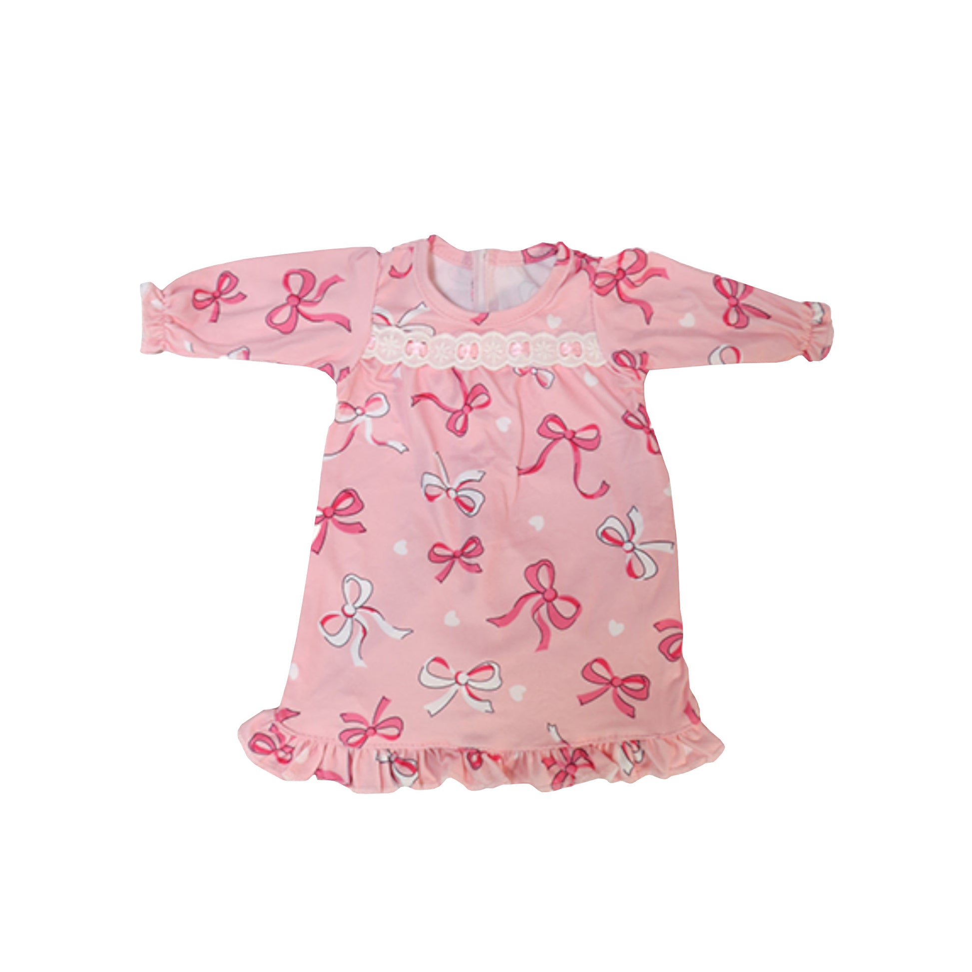 Pink Ribbon Nightgown for 18-inch dolls Flat