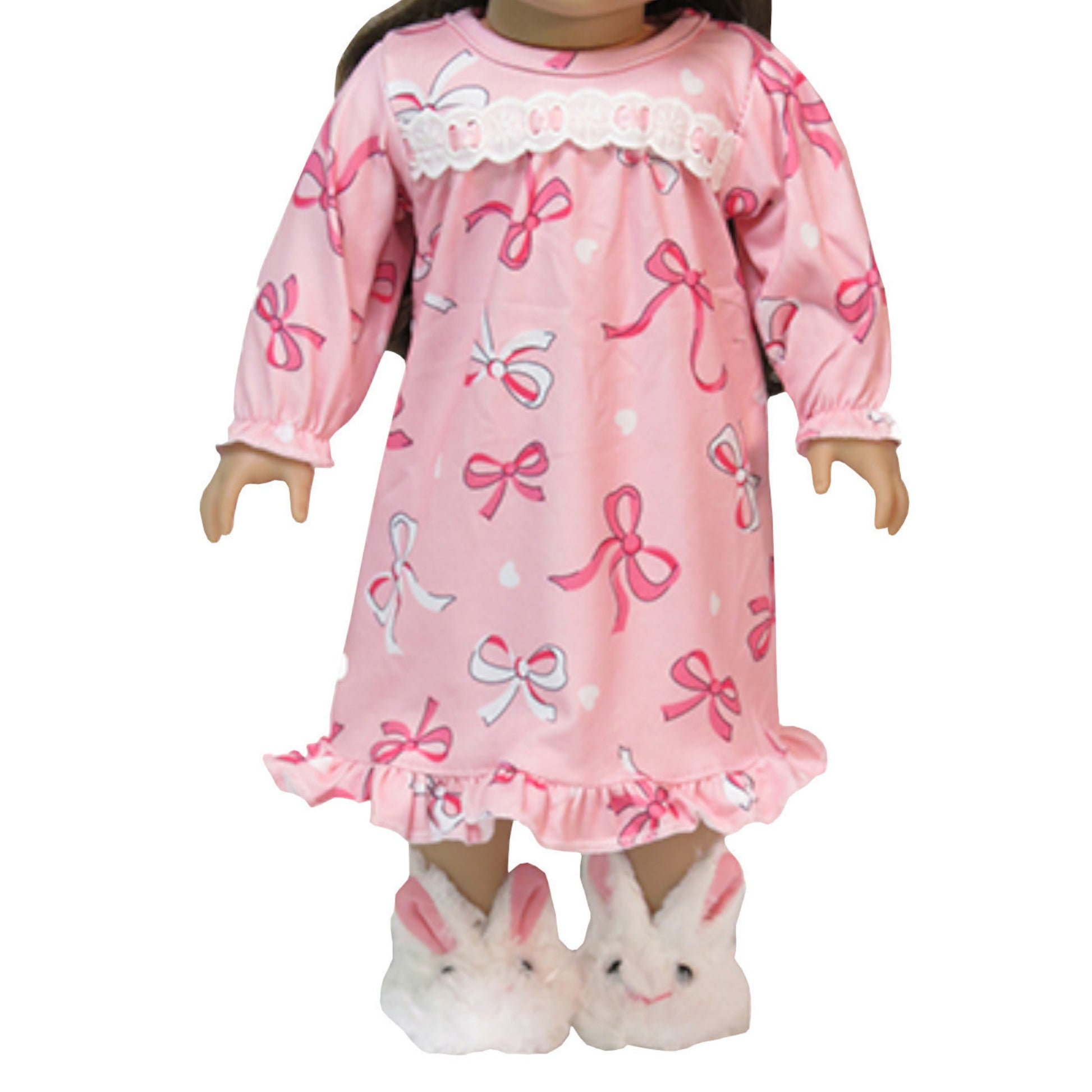 Pink Ribbon Nightgown for 18-inch dolls with doll
