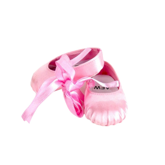 Pink Satin Ballerina Slippers with Laces for 18-inch dolls