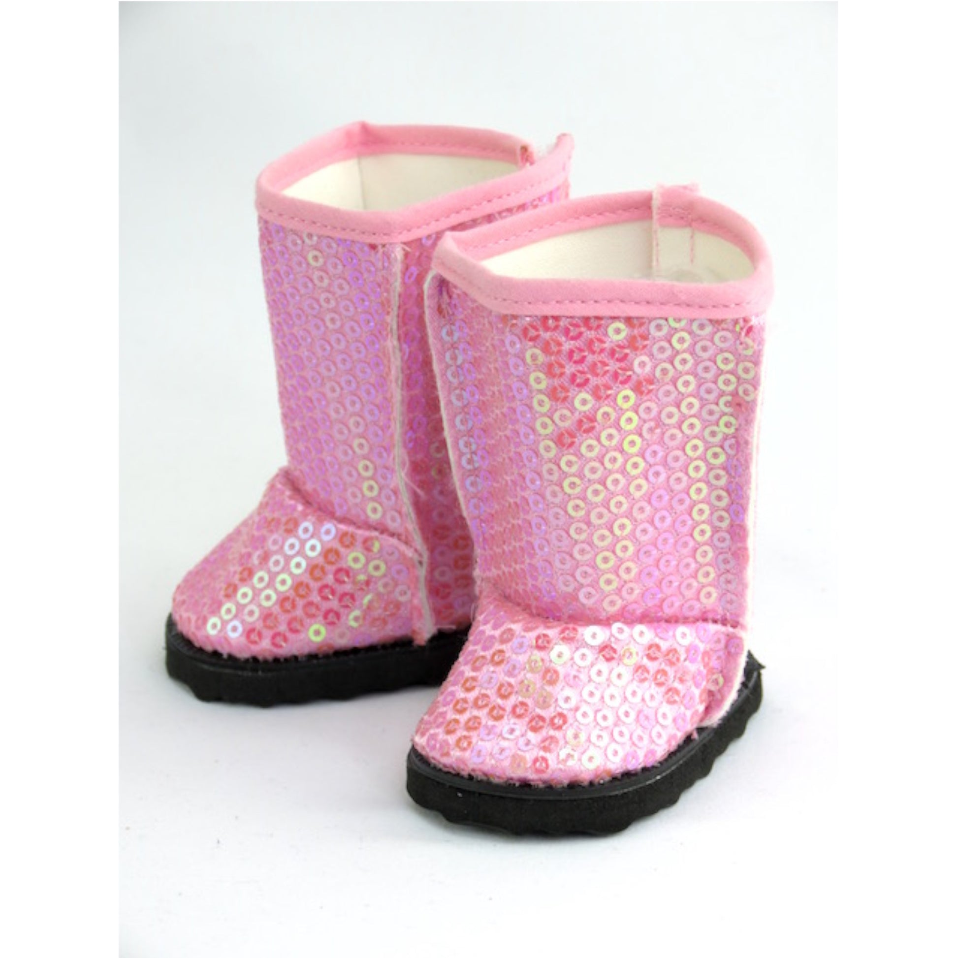 Pink Sequin Boots for 18-inch dolls