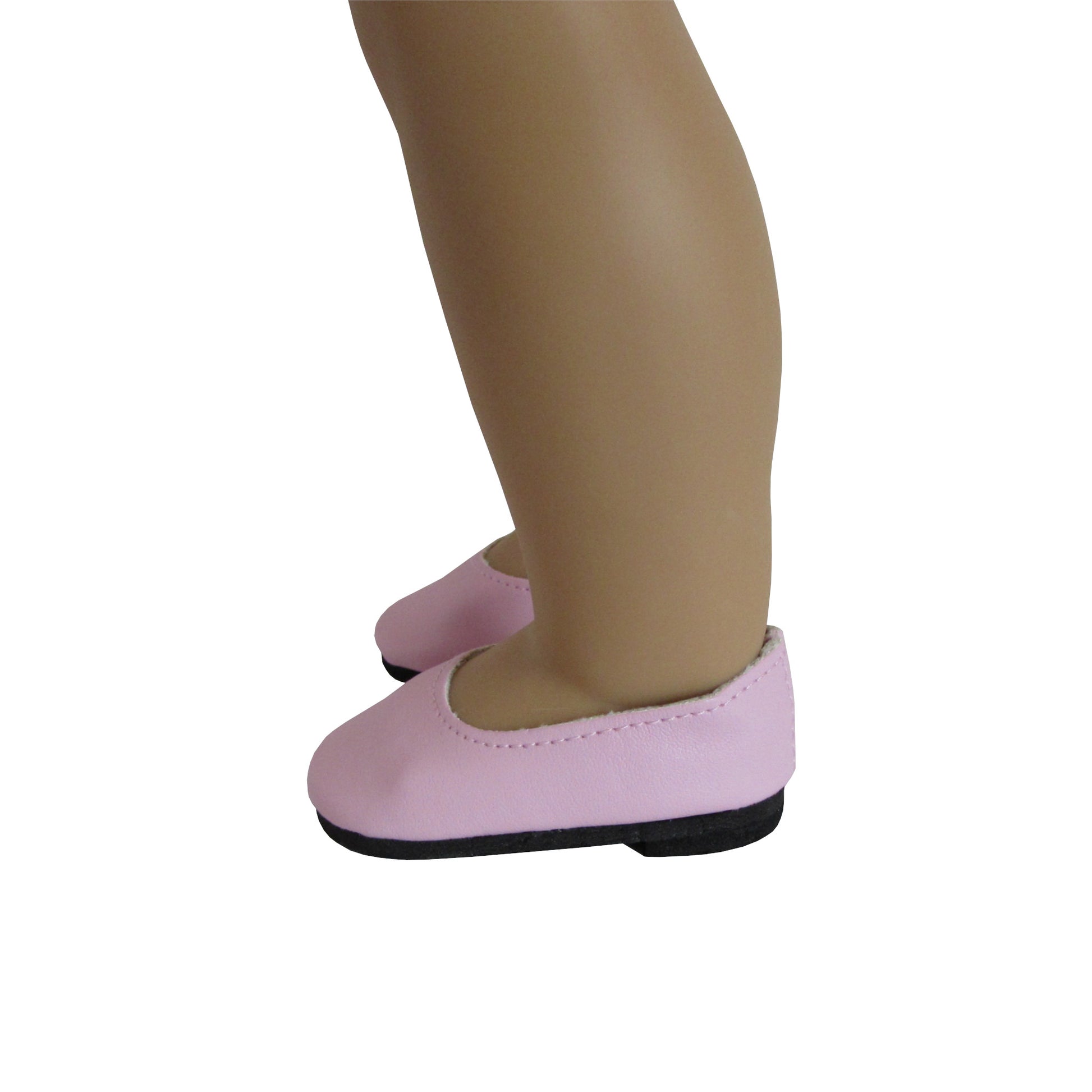 Pink Slip-on Dress Shoes for 18-inch dolls with doll Left