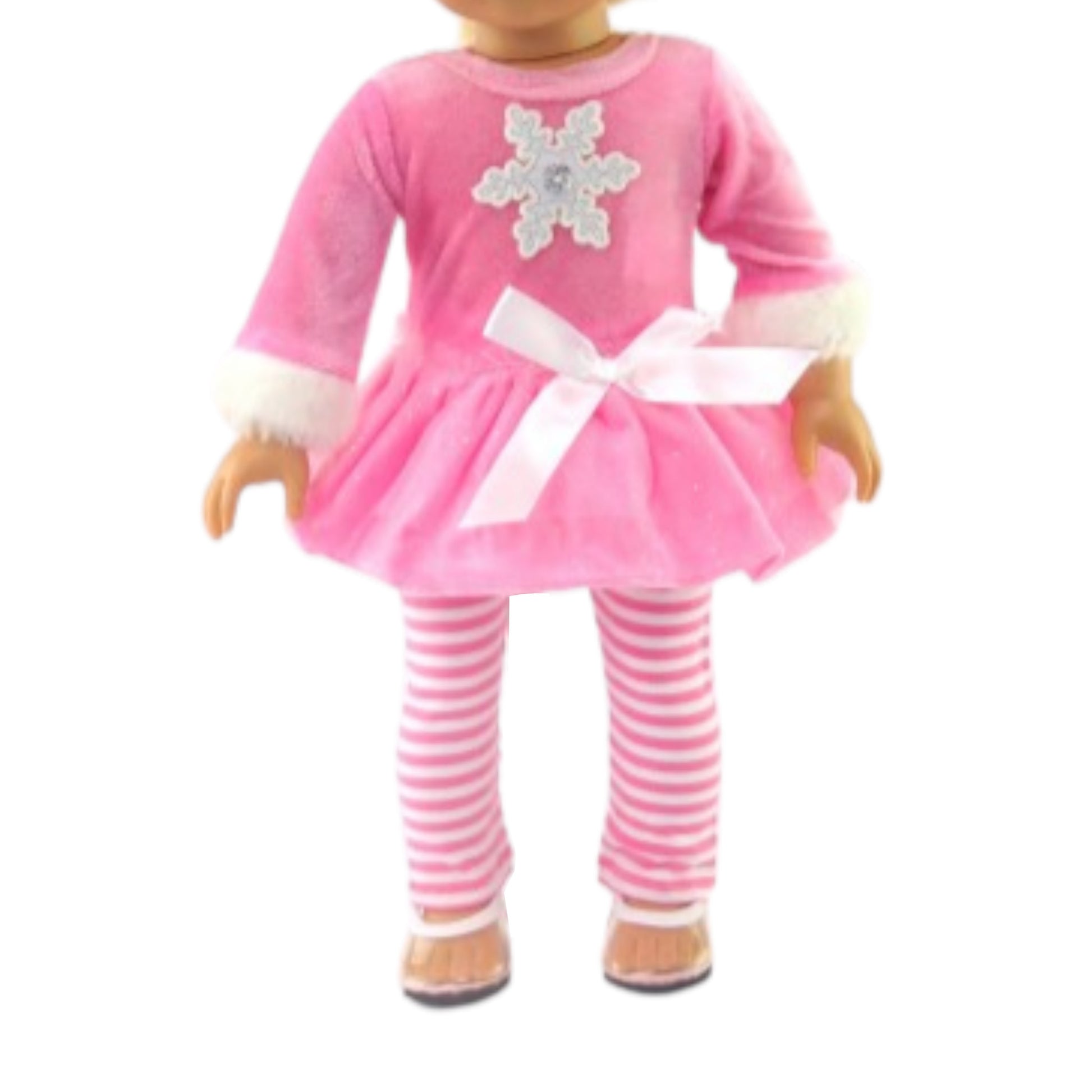 Pink Snowflake Tutu Dress for 18 inch dolls with doll