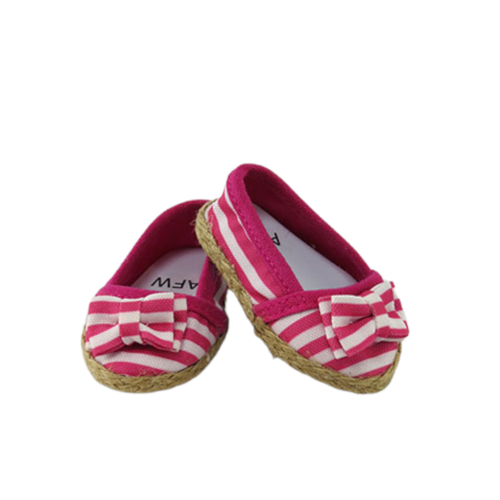 Pink Striped Flats for 18-inch dolls