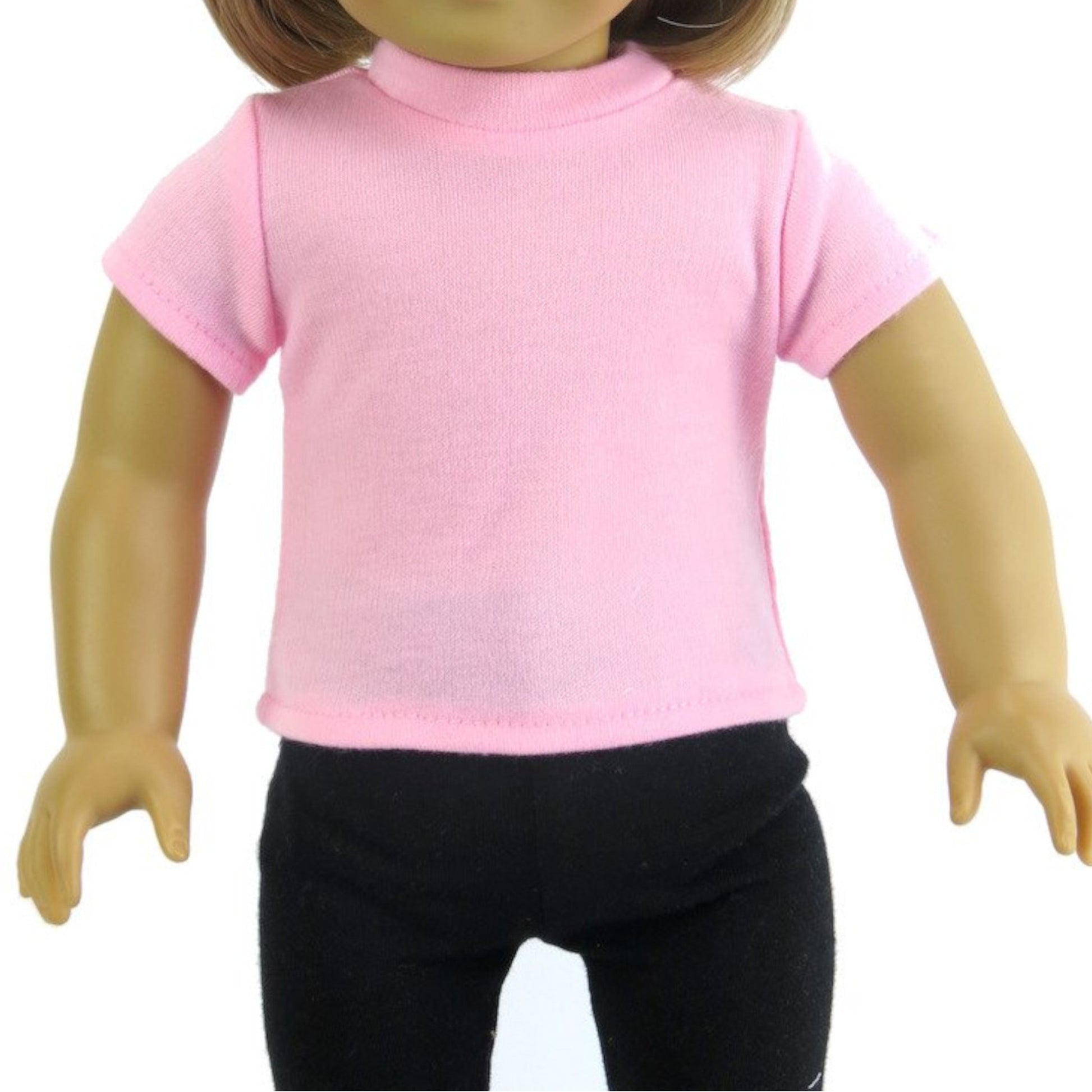 Pink T-Shirt for 18-inch dolls with doll