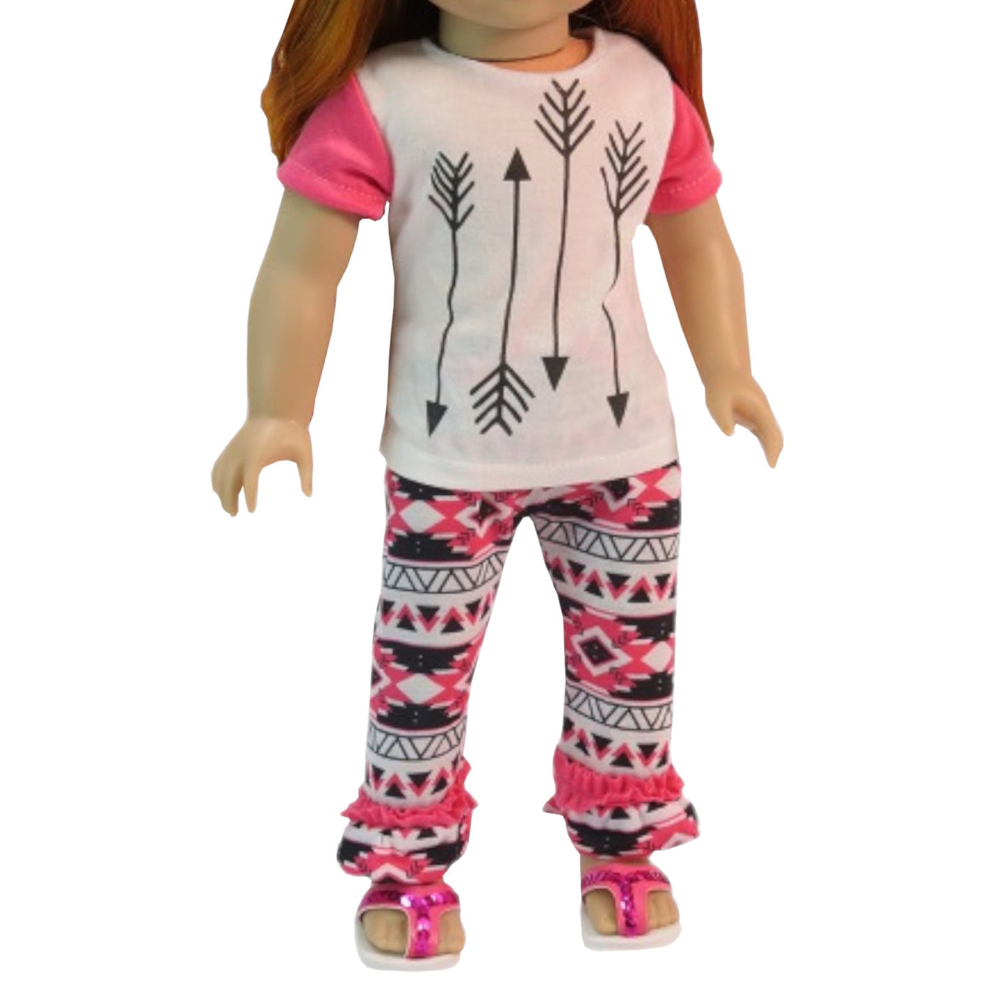 Pink Arrow Outfit for 18-inch dolls with doll