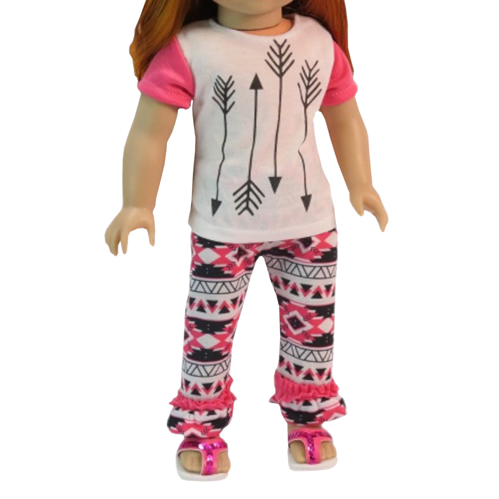 Pink Arrow Outfit for 18-inch dolls with doll