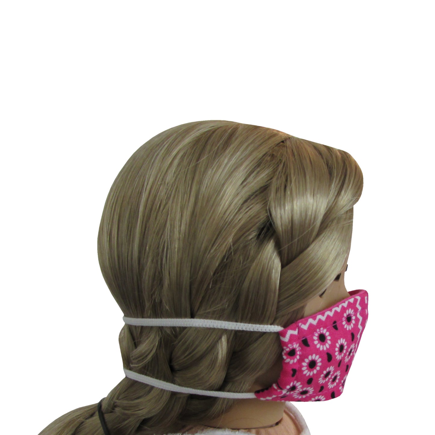 Pink Bandana Print Doll Face Mask for 18-inch dolls