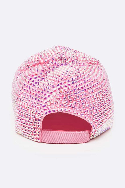 Pink Full Stone Iconic Pink Baseball Cap Back view