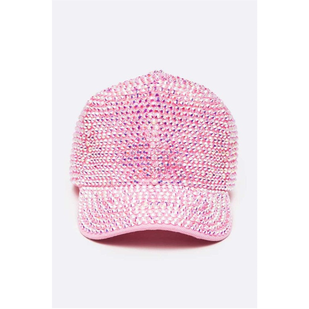 Pink Full Stone Iconic Pink Baseball Cap Front view