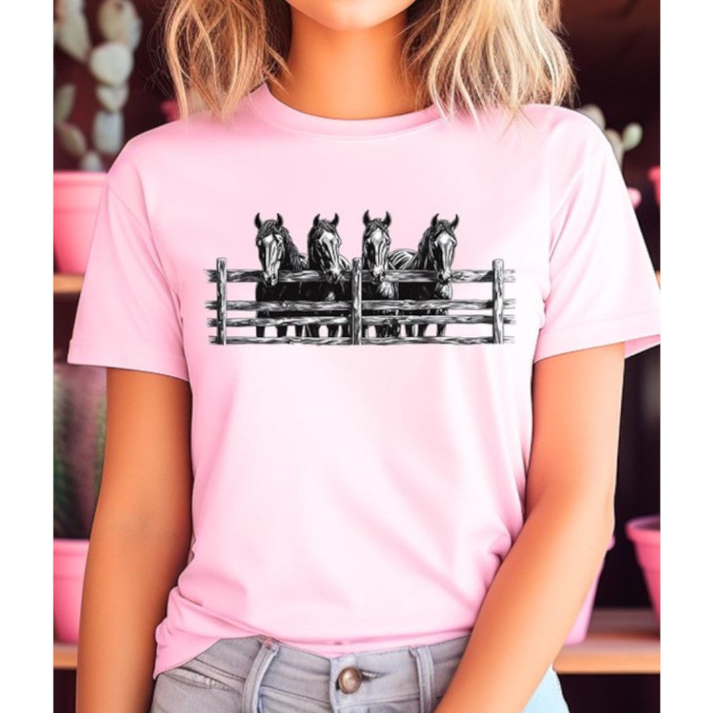 Pink Horse Western Graphic Tee