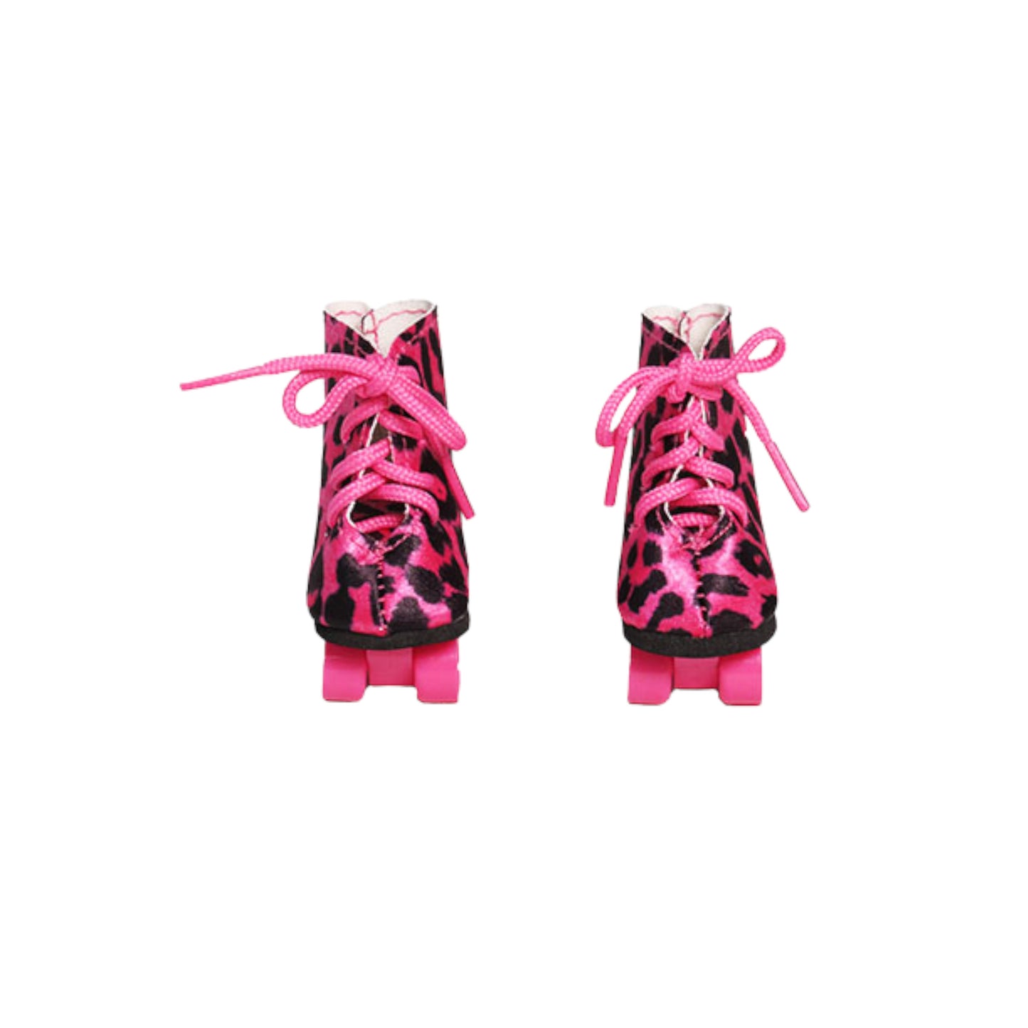 Pink Leopard Roller Skates for 14 1/2-inch dolls Front view