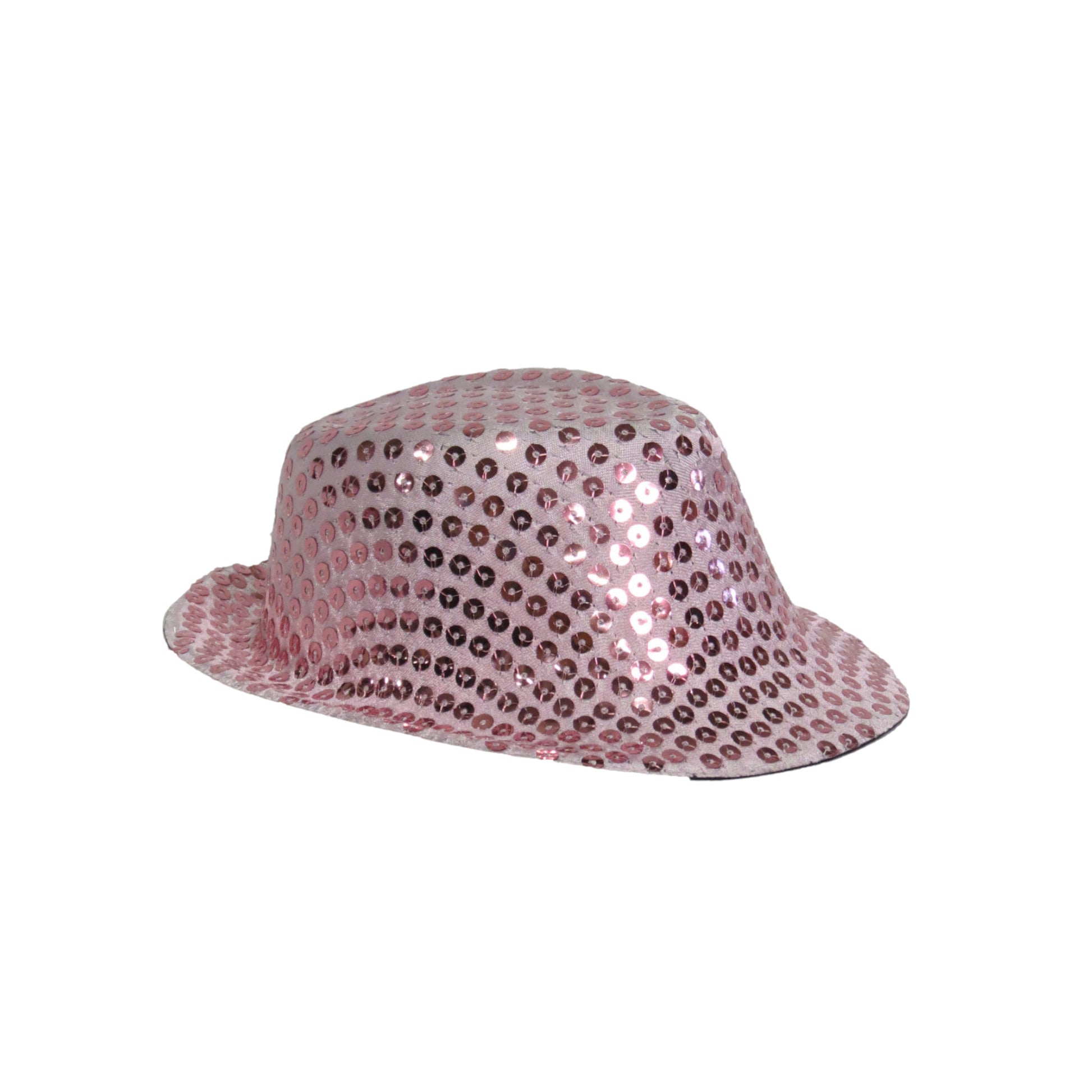 Pink Sequin Hat for 18-inch dolls Side view