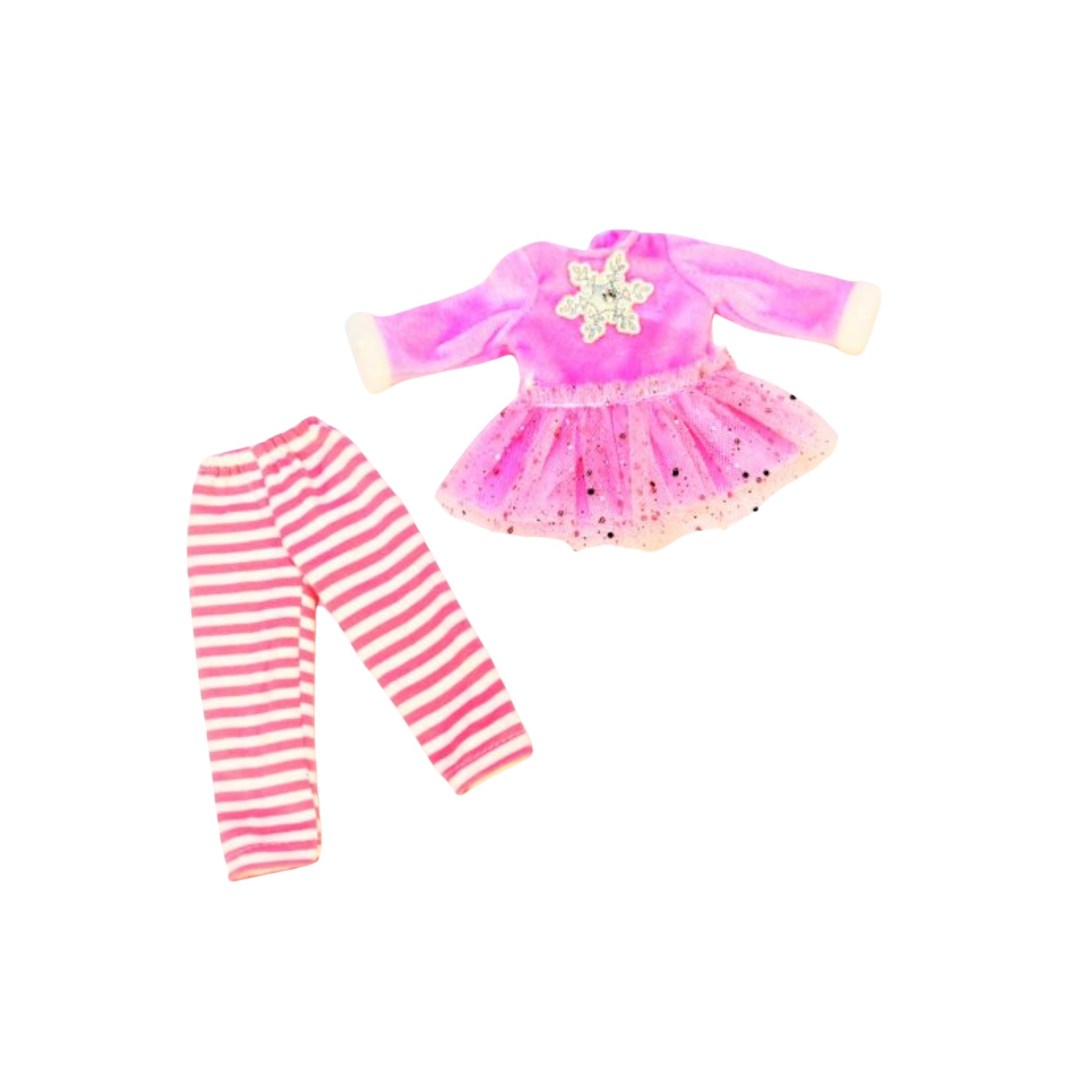 Pink Snowflake Leggings for 14 1/2-inch dolls Flat