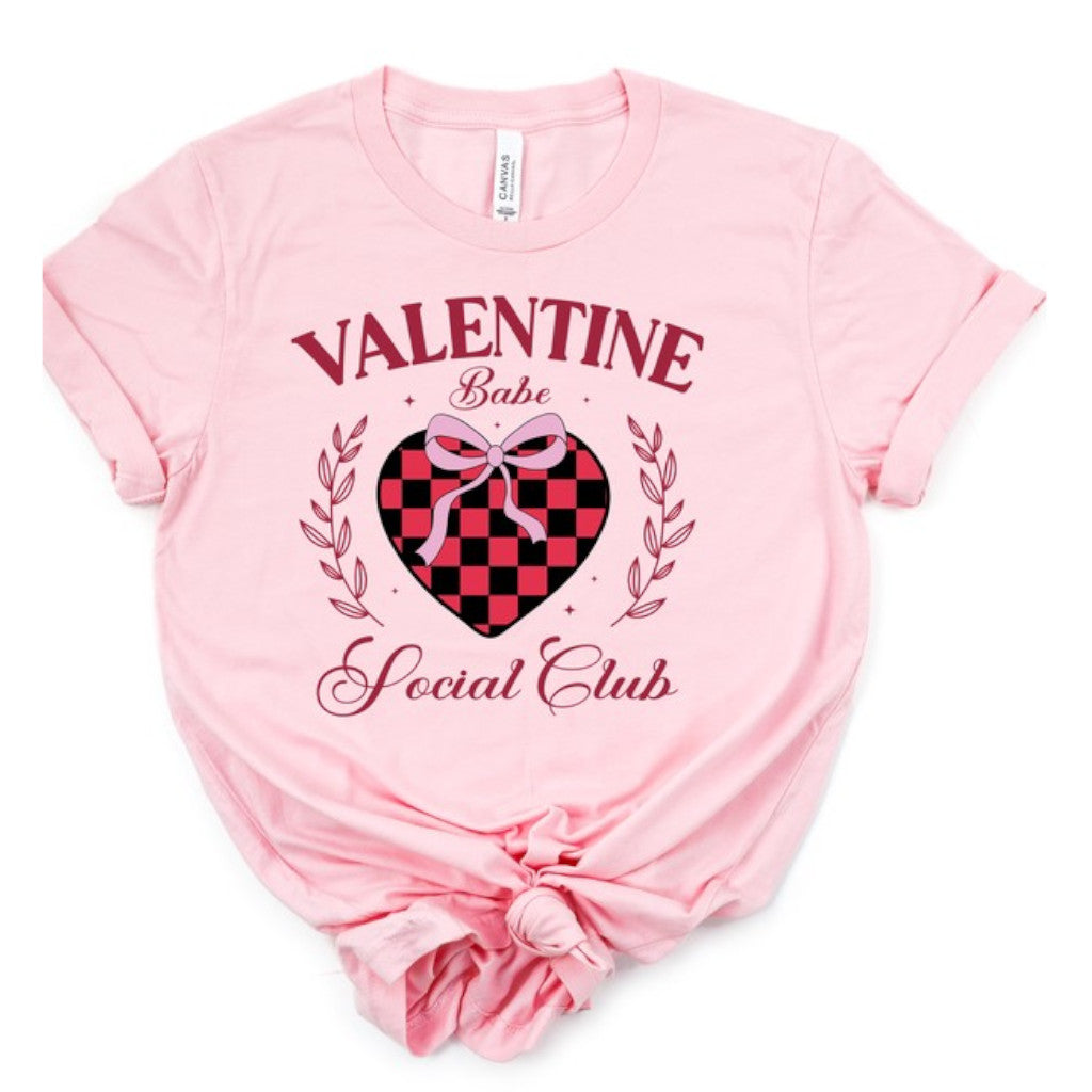 Pink Valentine Babe Social Club Graphic Tee Plus