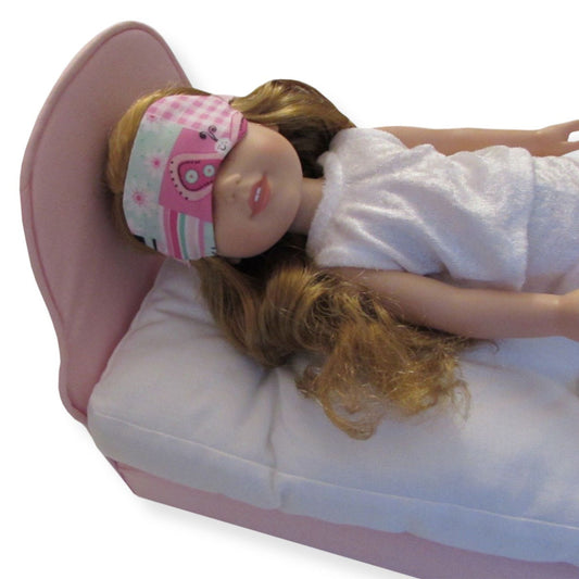 Pink Patchwork Doll Sleep Mask for 14 1/2-inch dolls