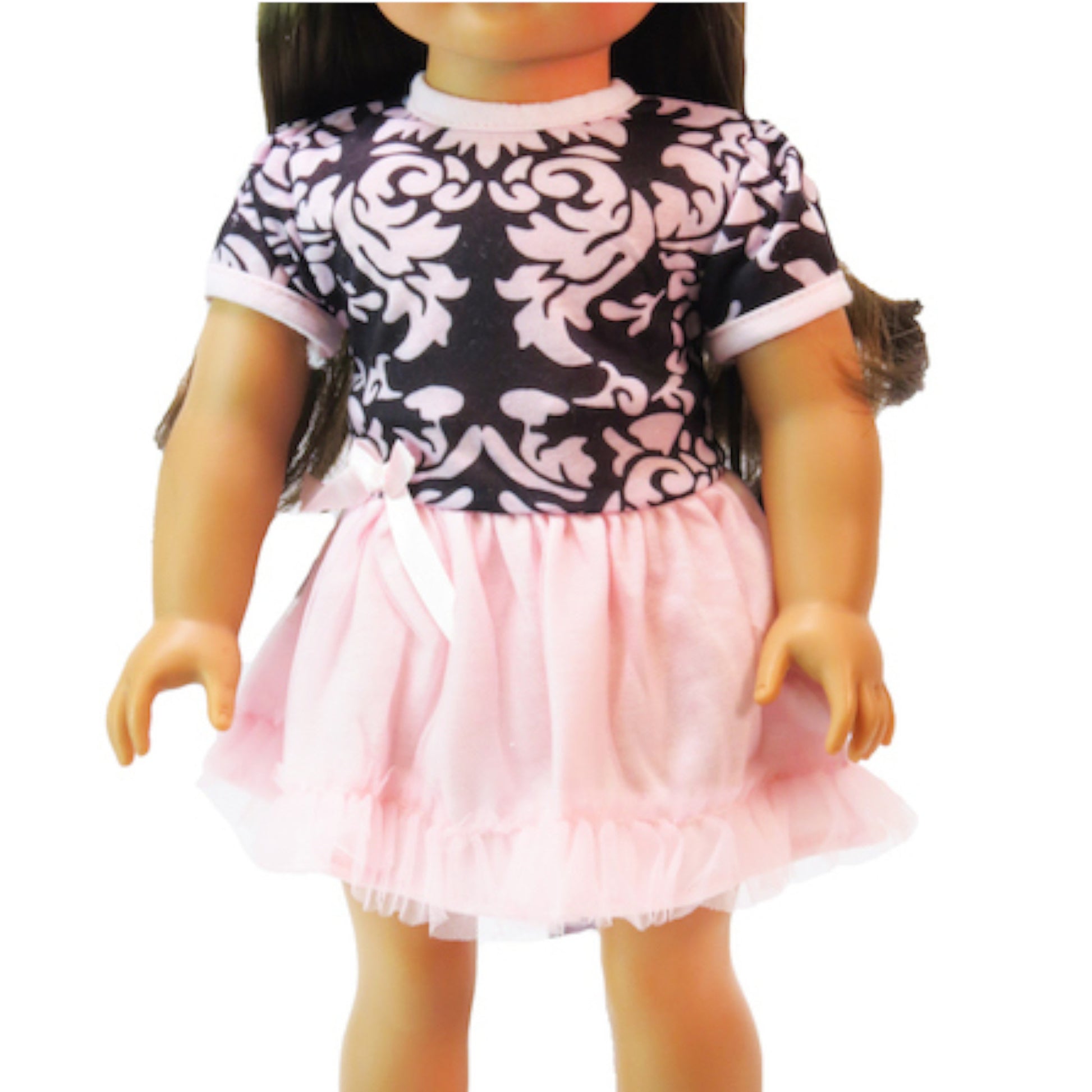 Pink and Black Dress for 18-inch dolls with doll Up Close