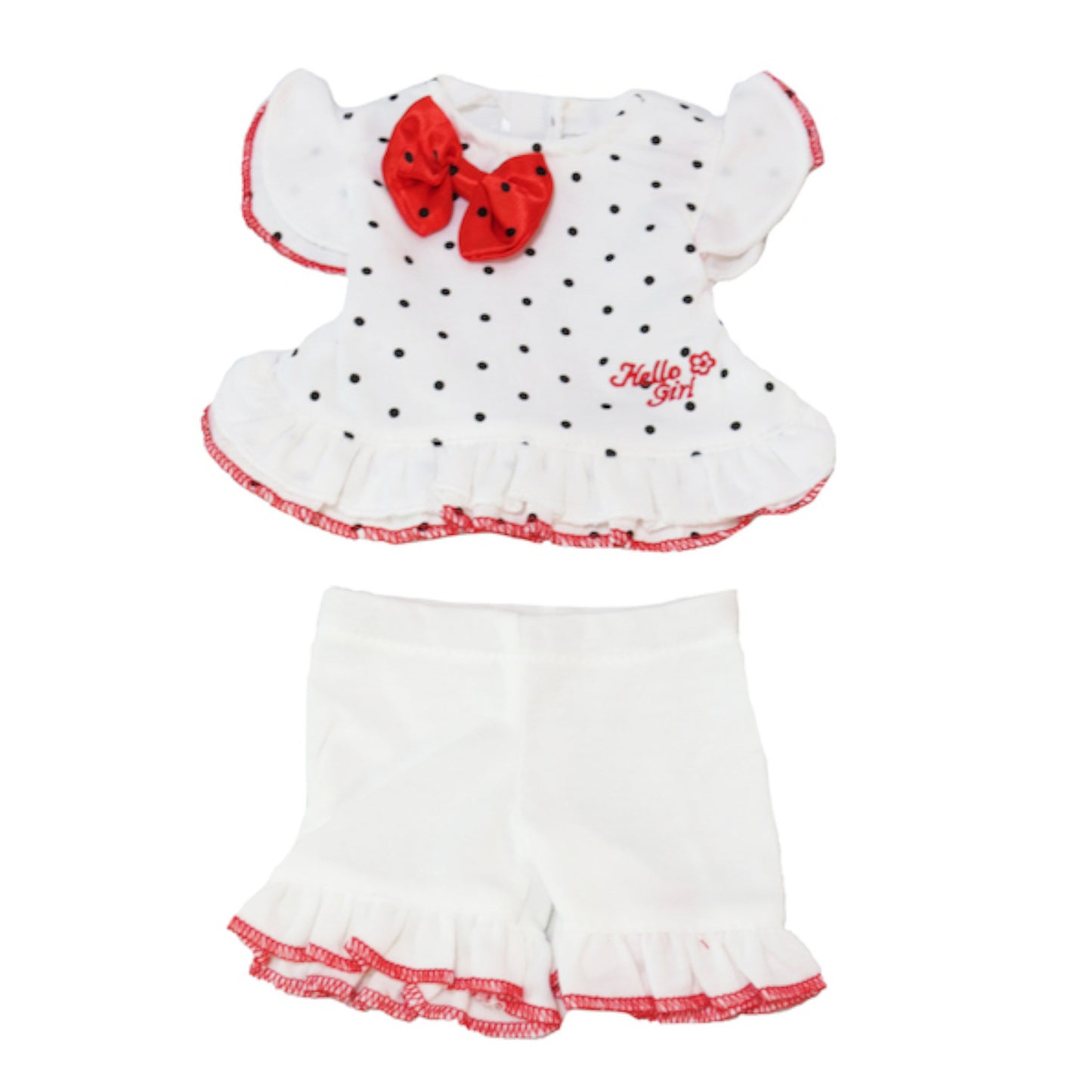 Polka Dot Shorts Set for 18-inch dolls Flat