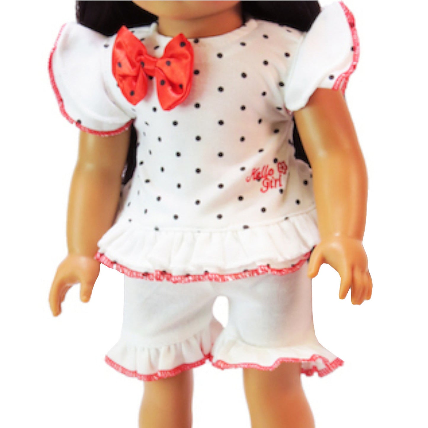 Polka Dot Shorts Set for 18-in ch dolls with doll Up Close