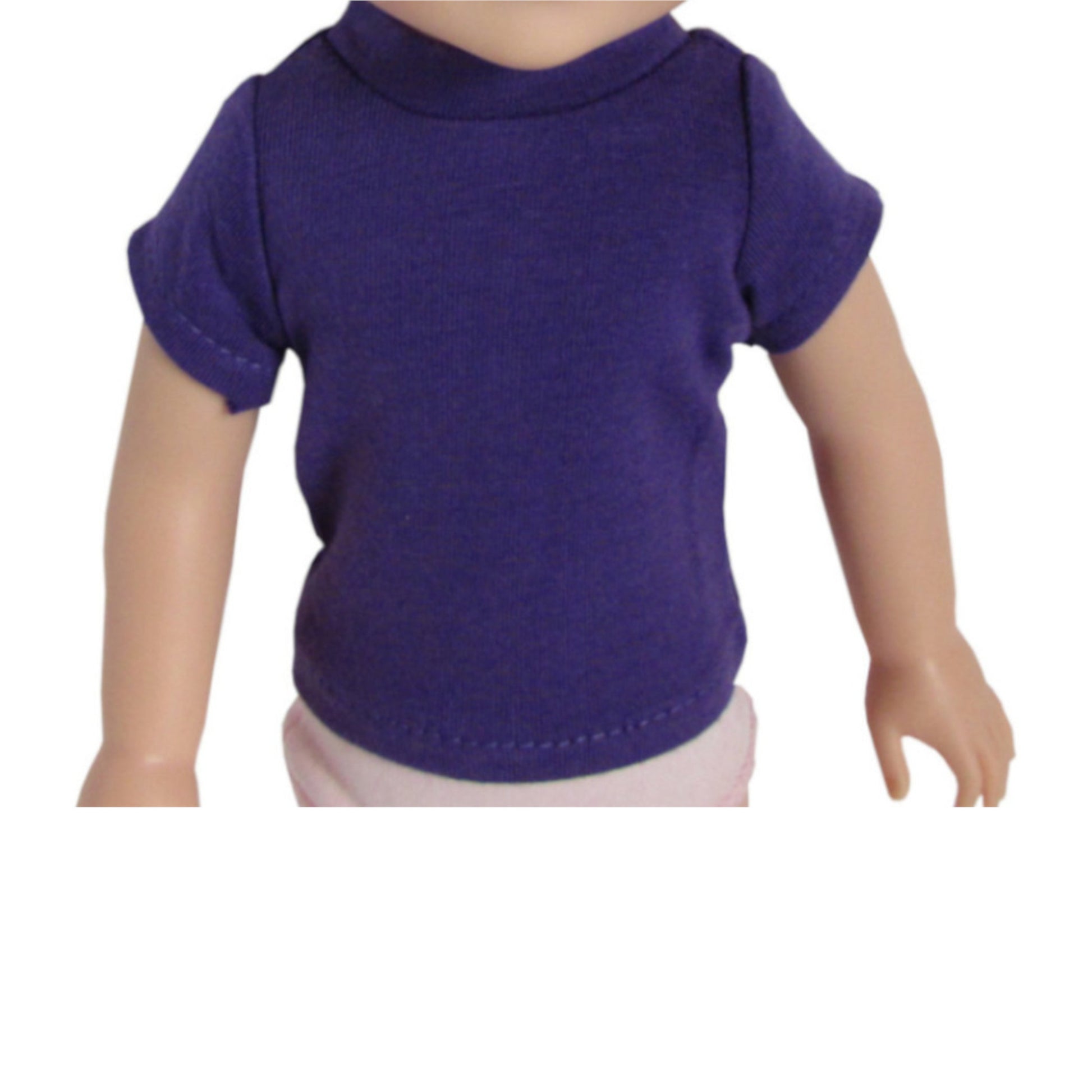 Purple T-Shirt for 14 1/2-inch dolls with doll