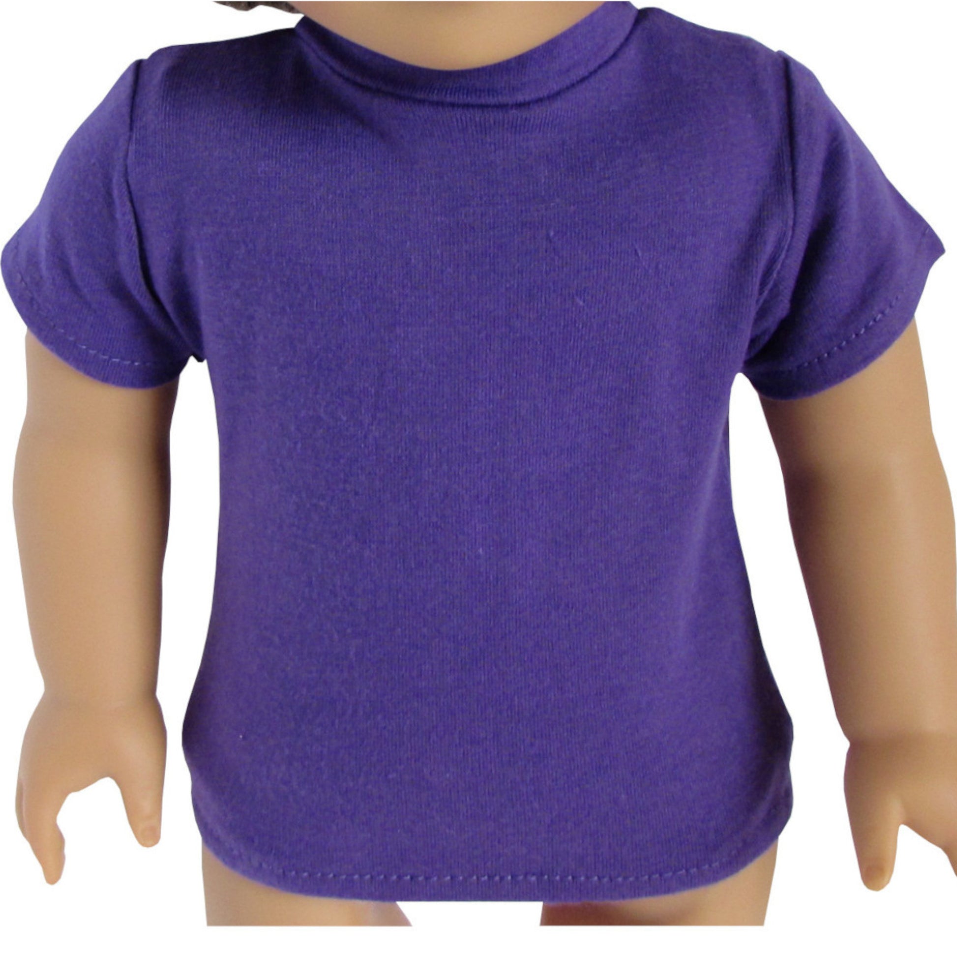 Purple T-Shirt for 18-inch dolls with doll