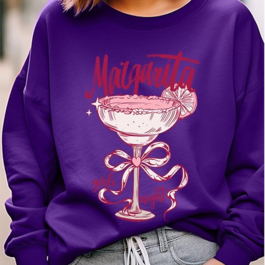 Purple Margarita Girls Night Graphic Sweatshirt