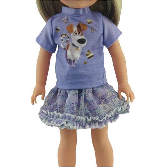 Purple Pets Inspirted Skirt Outfit for 14 1/2 inch dolls with doll