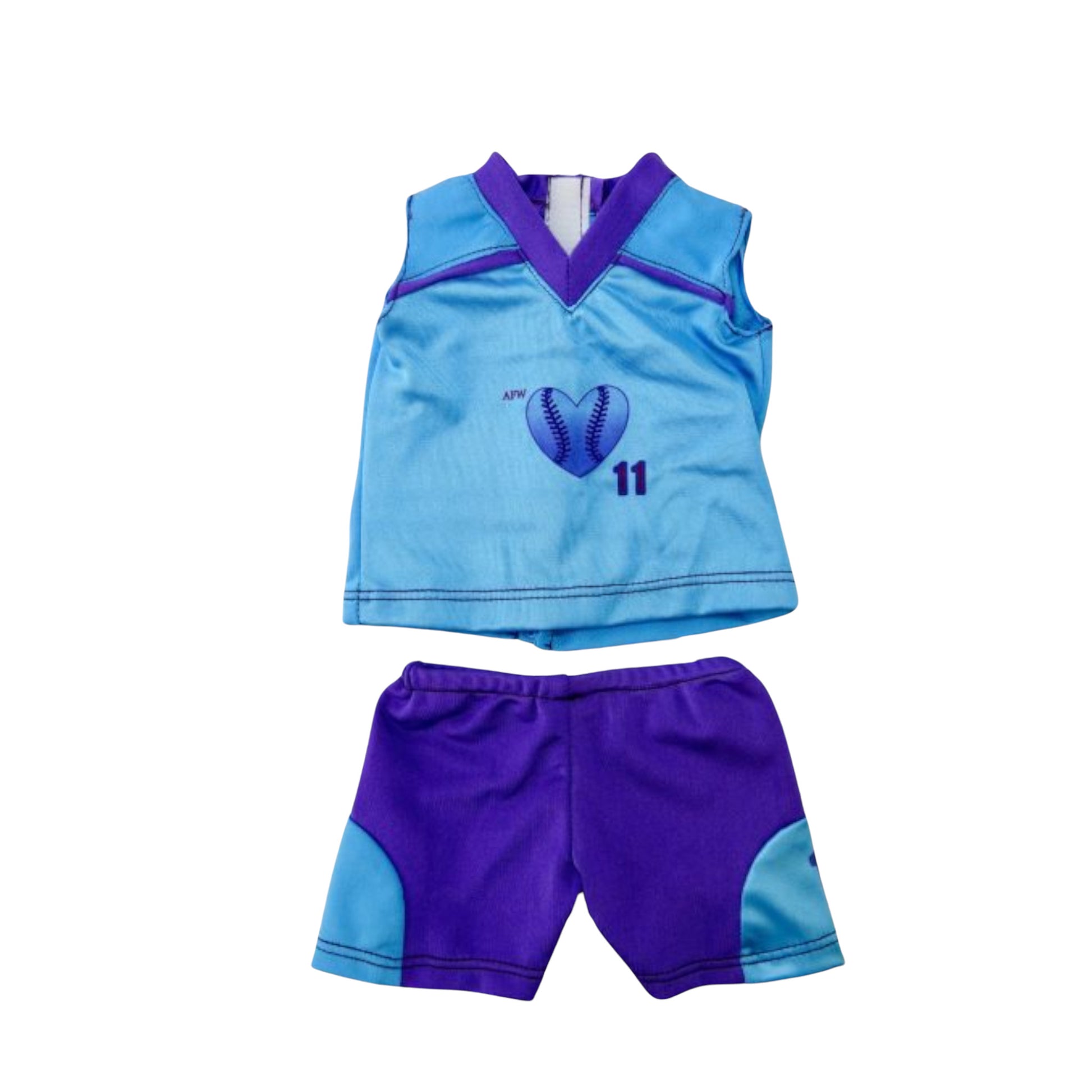 Purple Softball Outfit for 18-inch dolls Flat